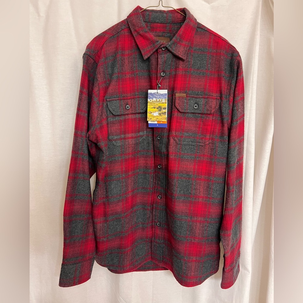 Orvis Red and Gray Checkered Shirt